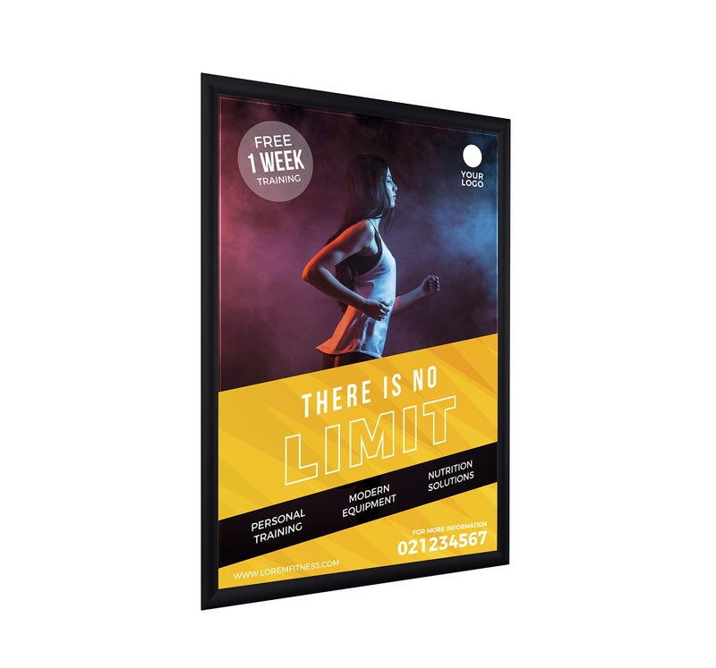 BNV Group BNV Aluminum Front Load Snap Poster/Picture Frame, Black, 18x24 Inches, 1'' Profile, Wall Mounting, Portrait and Landscape Mode, Easy Installation, Anti-Glare, PVC Cover, Lightweight - Image 2